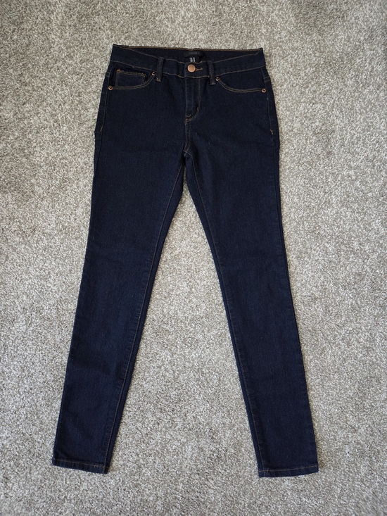 Forever 21 Denim - Forever 21 Sz 25 Dark Wash Skinny Denim Jeans Gold Stitching 5-Pockets